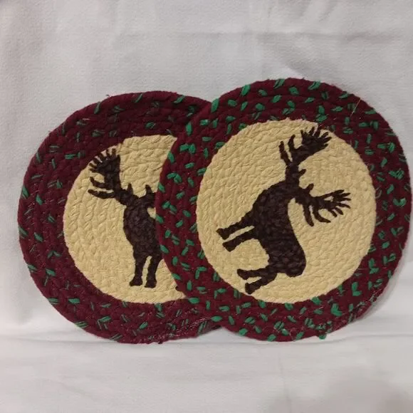 Woodland Creek Braided Trivets Set of 2 Moose NOWT - Picture 4 of 4